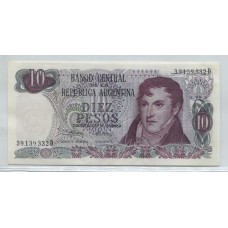 ARGENTINA COL. 619aBILLETE 10 PESOS LEY 18.188 BOT 2356 SIN CIRCULAR UNC